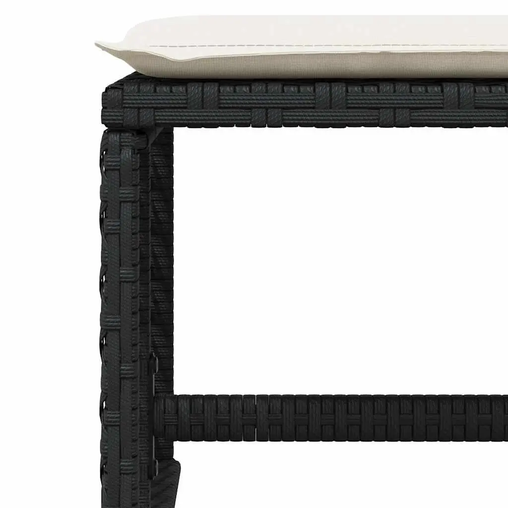 Garden Dining Set 15 Piece Outdoor Patio Furniture with Cushions Black Rattan