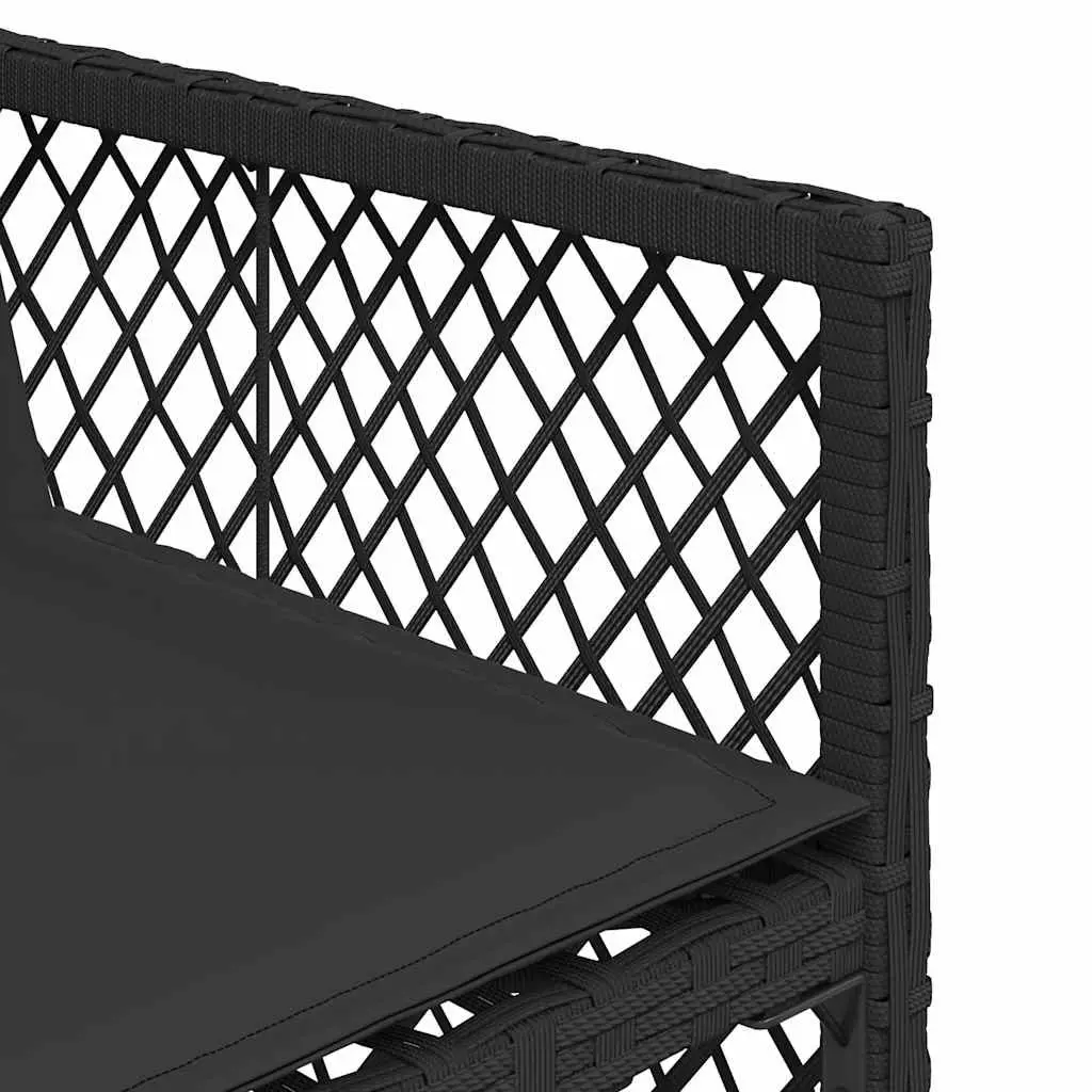 Garden Dining Set 15 Piece Outdoor Furniture Patio Black Poly Rattan Chairs