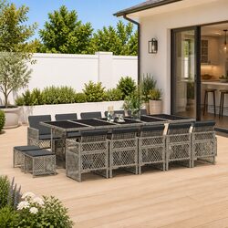 Concise 15-Piece Garden Dining Set with Comfort and Style