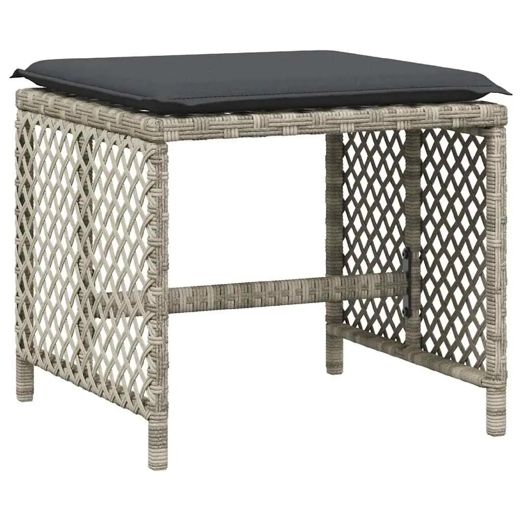 Garden Dining Set Grey 15 Piece Outdoor Furniture PE Rattan Chairs Table Tempered Glass Top