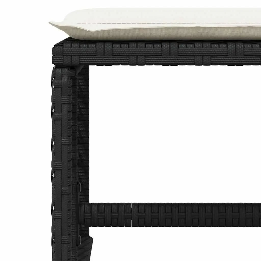 Garden Dining Set Black 17 Piece Poly Rattan Outdoor Furniture with Cushions