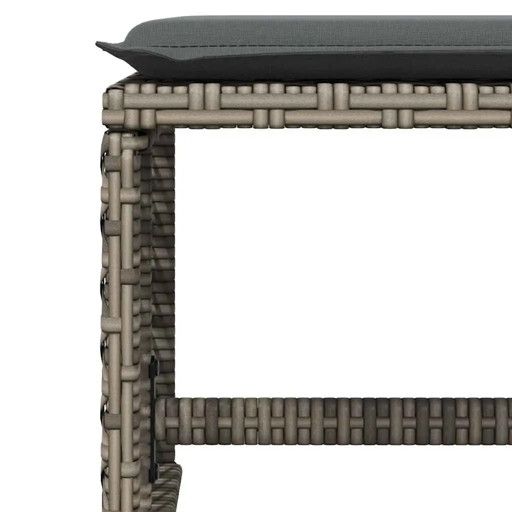 Garden Dining Set 17 Piece Outdoor Furniture Grey Poly Rattan with Cushions
