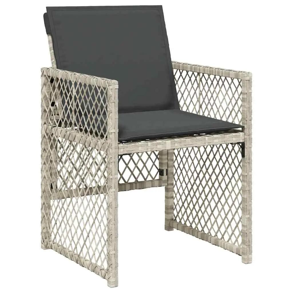 Garden Dining Set 17 Piece Outdoor Furniture Grey Poly Rattan Glass Table
