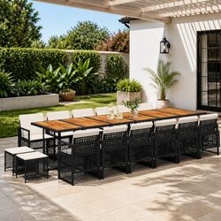 Compact and Stylish 17-Piece Dining Set for Your Garden