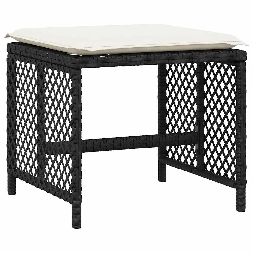 Garden Dining Set 17 Piece Outdoor Furniture Black Poly Rattan Chairs Table