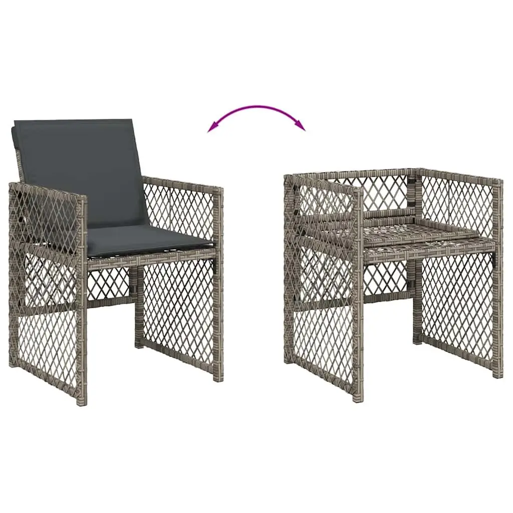 Garden Dining Set 9 Piece Grey Poly Rattan Outdoor Furniture Patio Table Chairs
