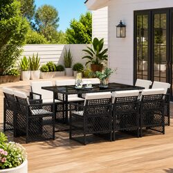 Compact and Stylish 11 Piece Outdoor Dining Set