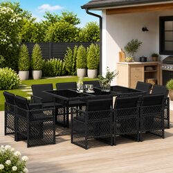 Compact and Stylish 11-Piece Rattan Garden Set