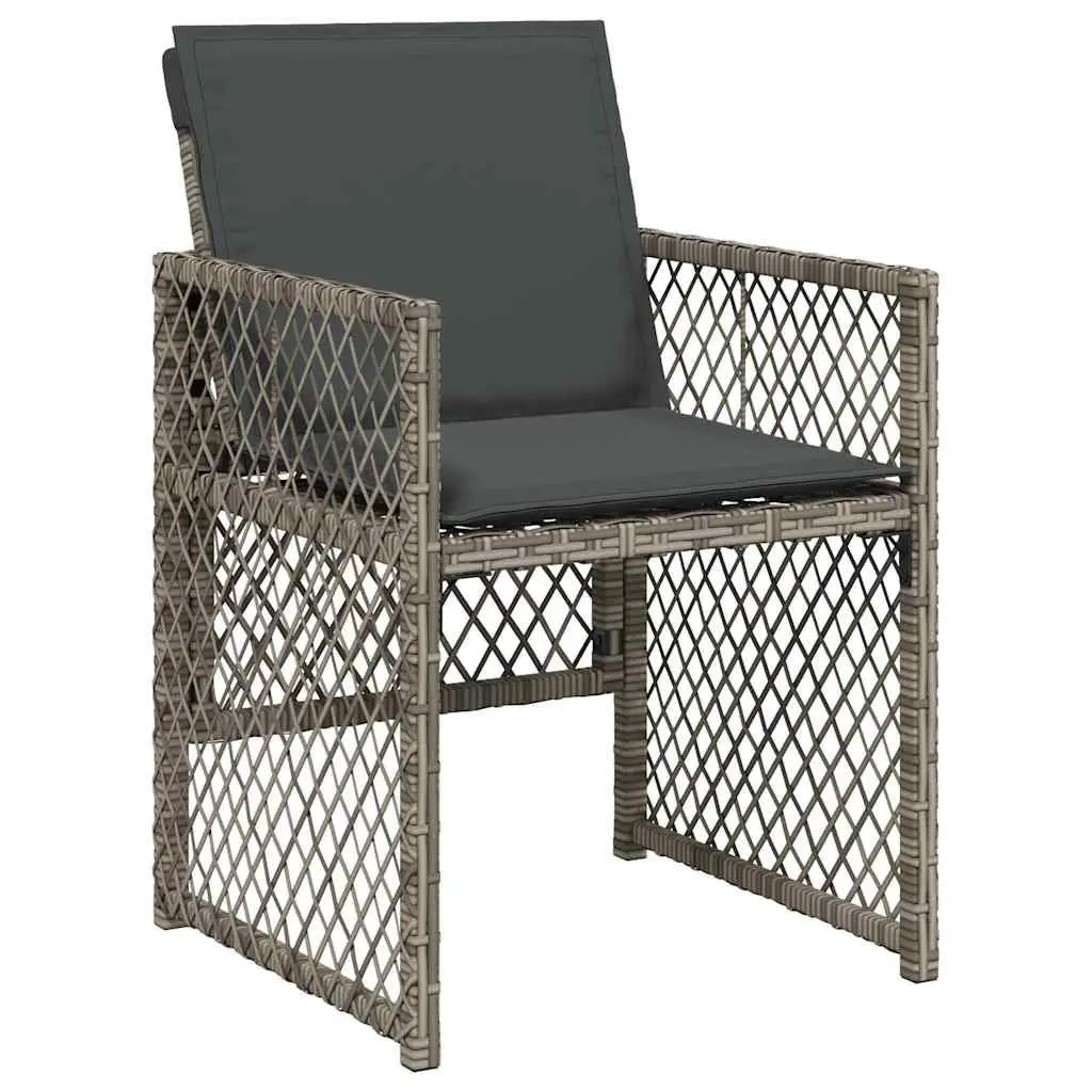 Garden Dining Set 11 Piece Outdoor Furniture Grey Poly Rattan Chairs Table