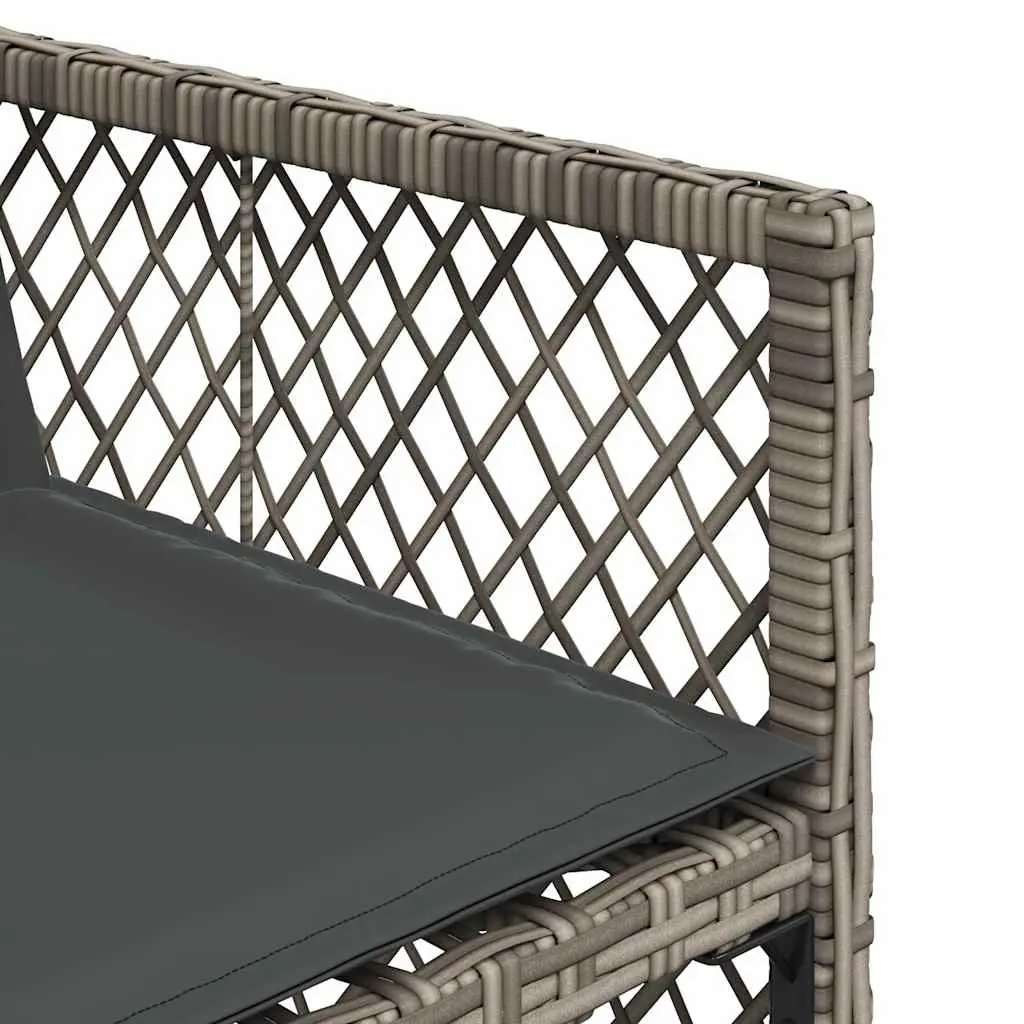 Garden Dining Set 11 Piece Outdoor Furniture Grey Poly Rattan Chairs Table