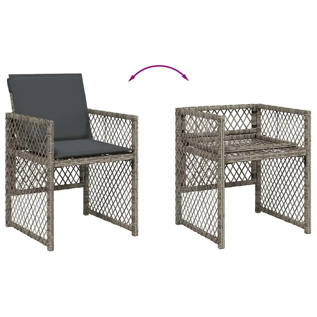 Garden Dining Set 11 Piece Outdoor Furniture Grey Poly Rattan Chairs Table
