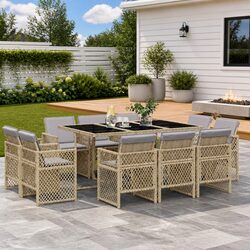 Compact and Stylish 11 Piece Outdoor Dining Set
