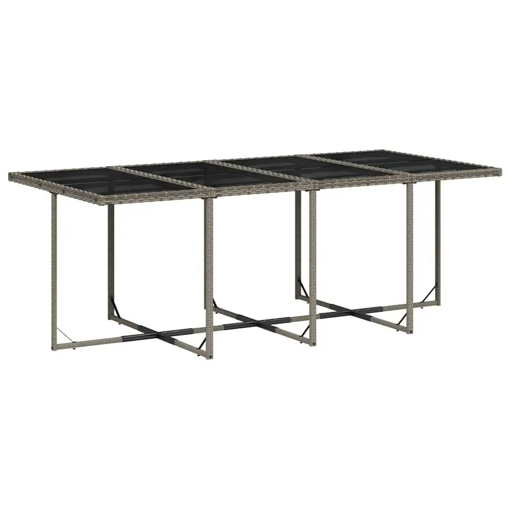 Garden Dining Set 13 Piece Grey Outdoor Furniture with Cushions Patio Table