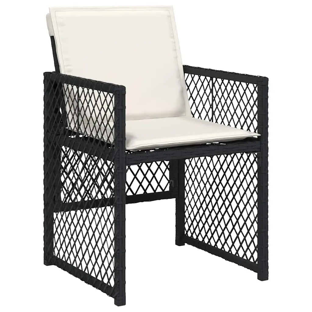 13 Piece Black Garden Dining Set Outdoor Furniture Poly Rattan Chairs Table