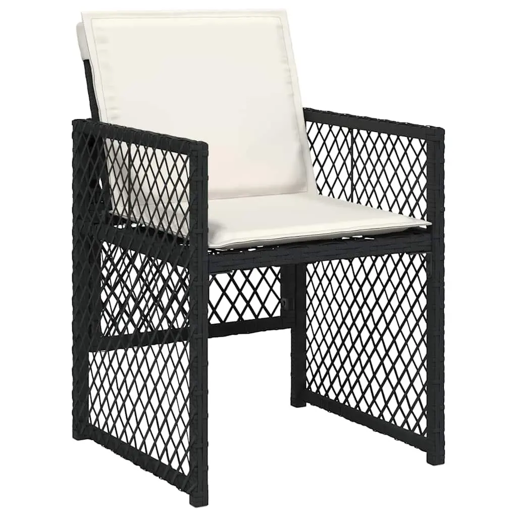 Garden Dining Set 15 Piece Black Outdoor Furniture Patio Table Chairs Cushions