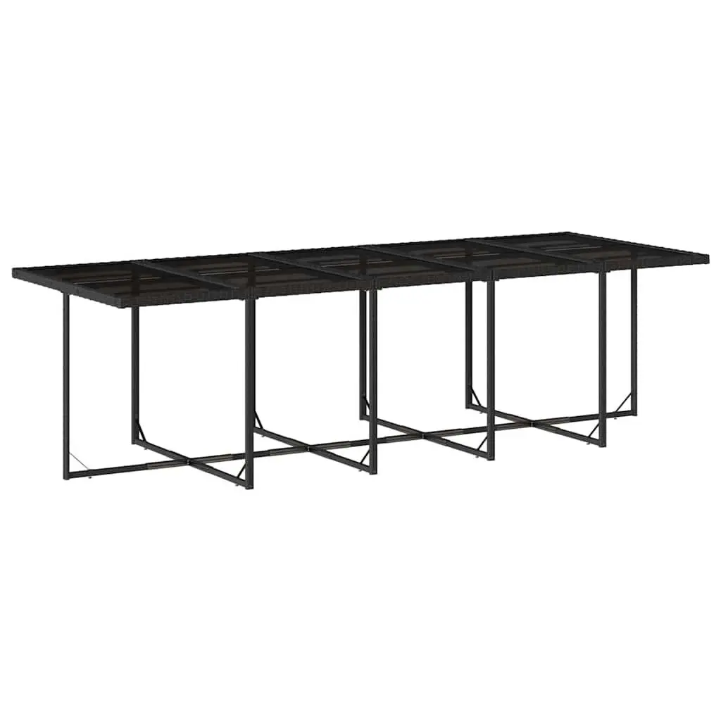 Garden Dining Set 15 Piece Black Outdoor Furniture Patio Table Chairs Cushions