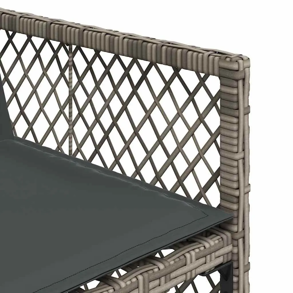 Garden Dining Set 17 Piece Outdoor Furniture Grey Poly Rattan with Cushions