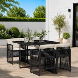 Concise 5 Piece Garden Dining Set for Outdoor Spaces