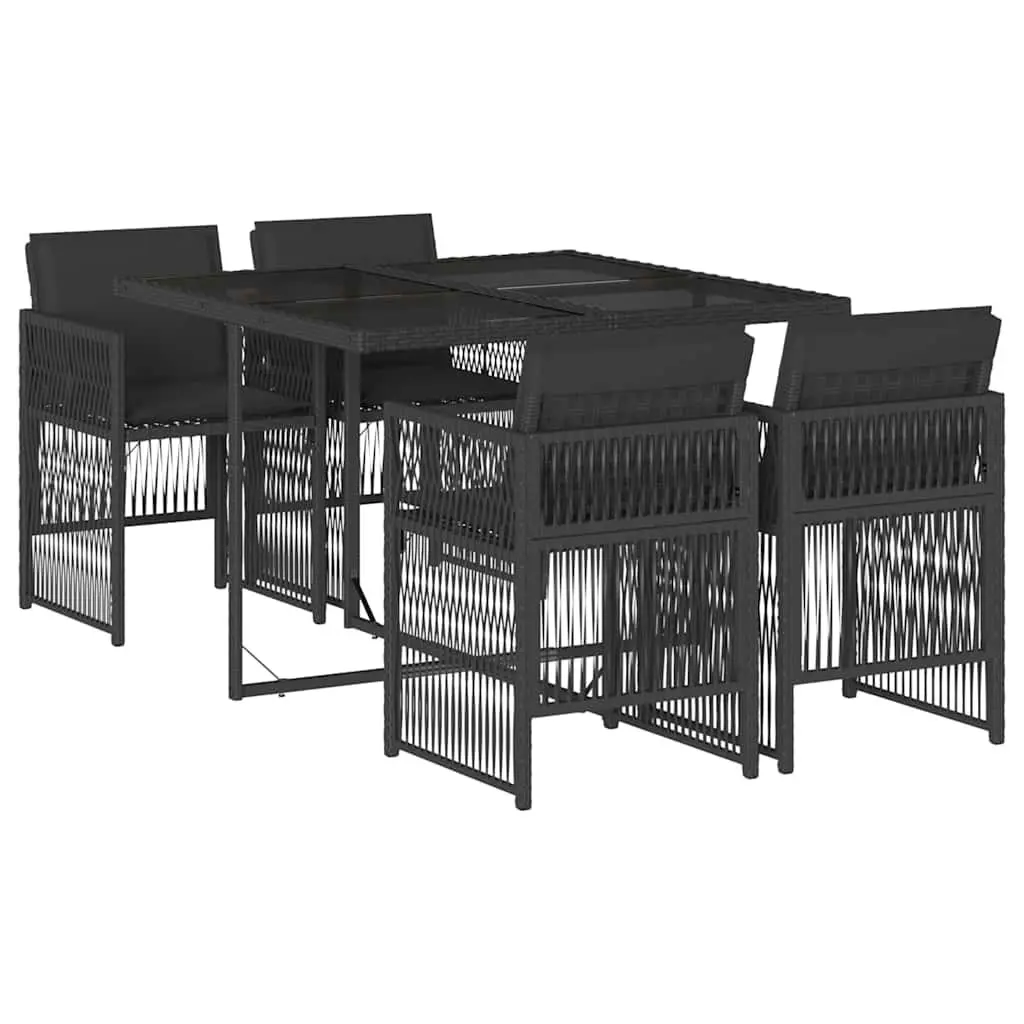 5-Piece Black Dining Set for Outdoor Enjoyment