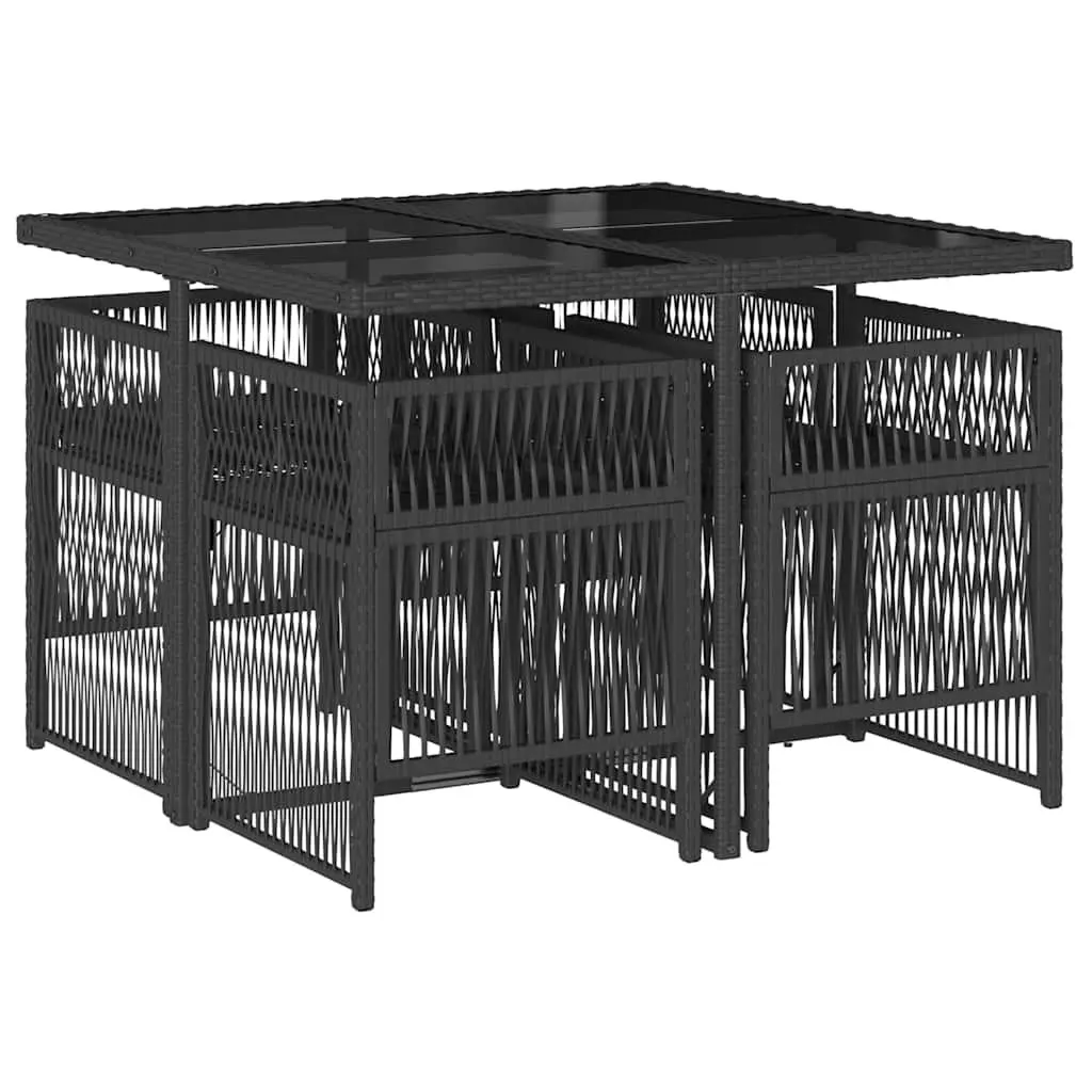 5-Piece Black Dining Set for Outdoor Enjoyment