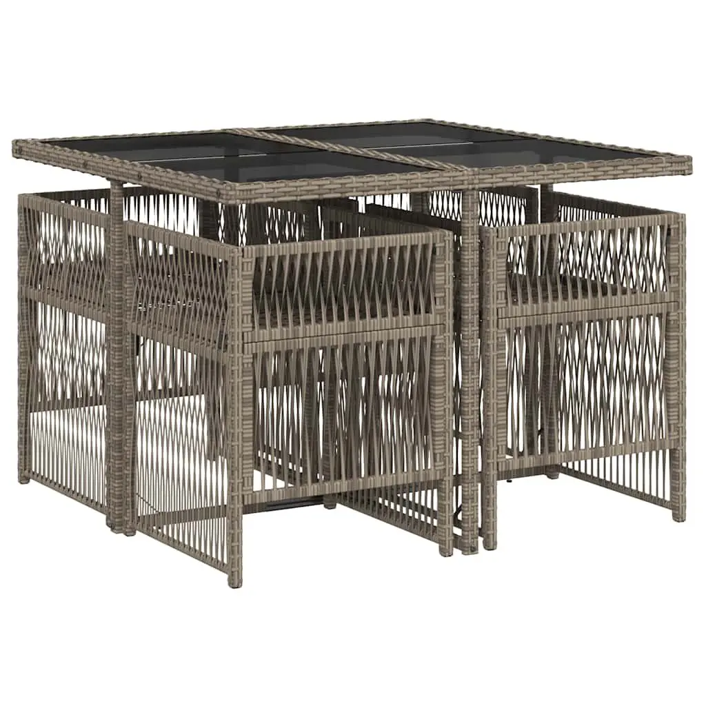 Grey Rattan Outdoor Dining Set