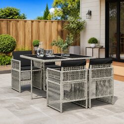 Compact and Stylish Grey Garden Dining Set