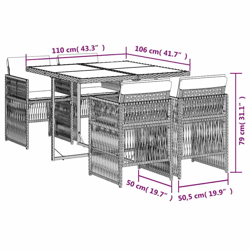 Grey Garden Dining Set
