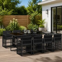 Compact and Stylish 9-Piece Outdoor Dining Set