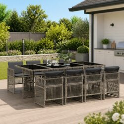 Concise and Confident: 9-Piece Outdoor Dining Set