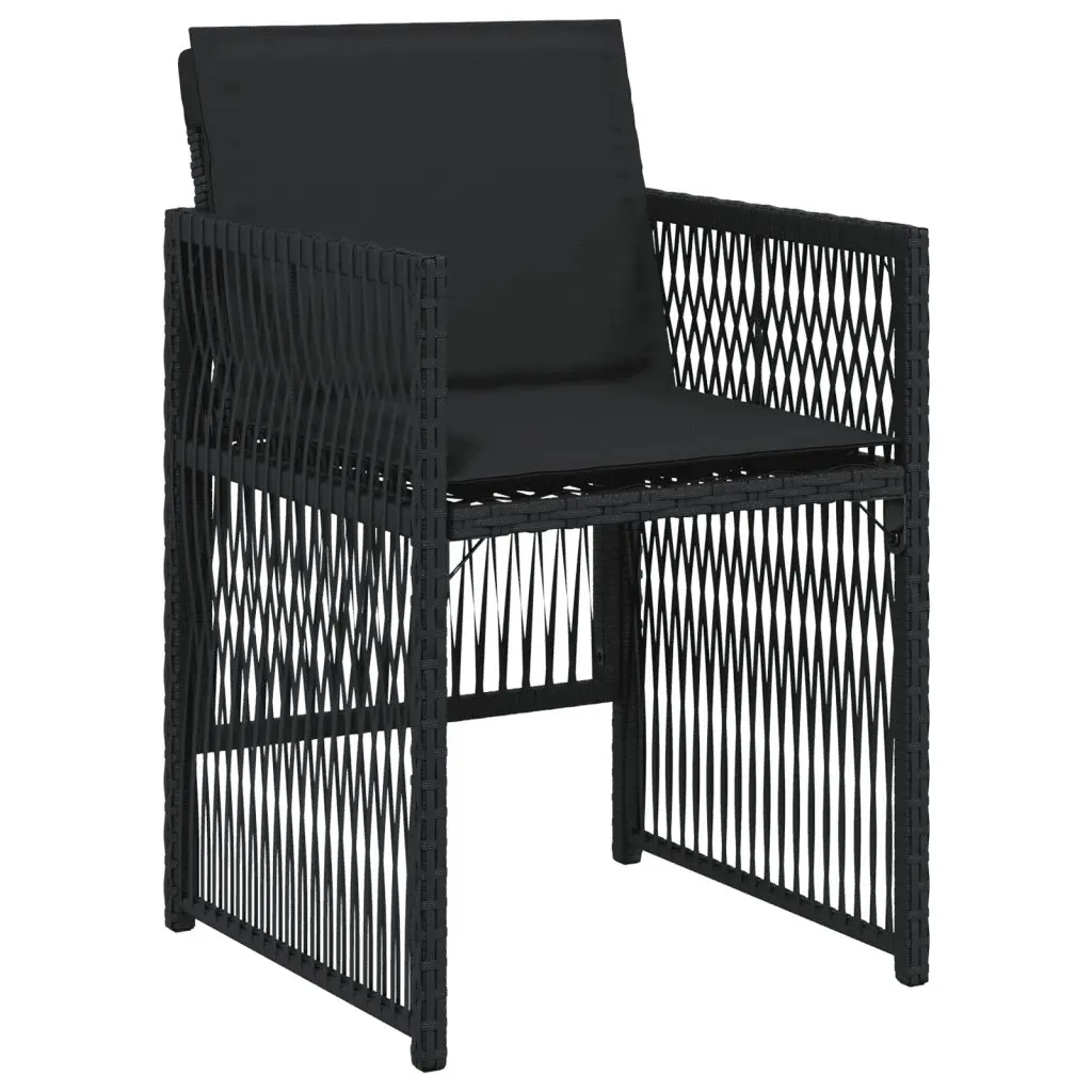 Garden Dining Set 11 Piece Outdoor Furniture Black Poly Rattan Chairs Table