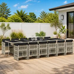 Efficient and Stylish 13-Piece Outdoor Dining Set in Grey