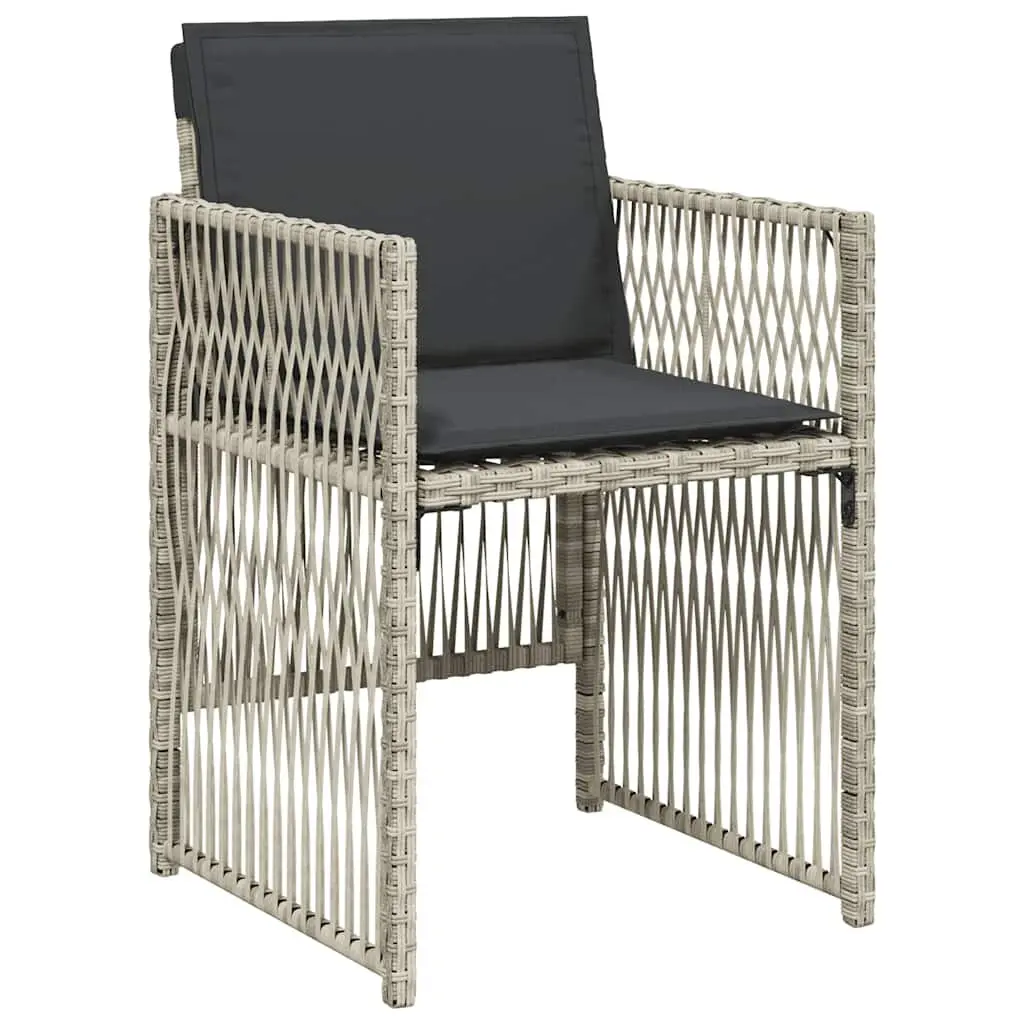 Garden Dining Set Grey 13 Piece Outdoor Furniture with Cushions Poly Rattan