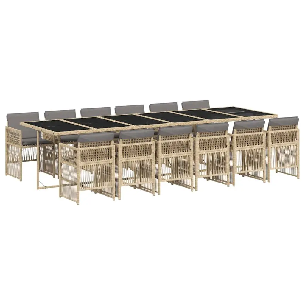 13 Piece Beige Outdoor Dining Set
