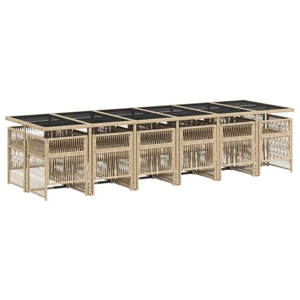 13 Piece Beige Outdoor Dining Set