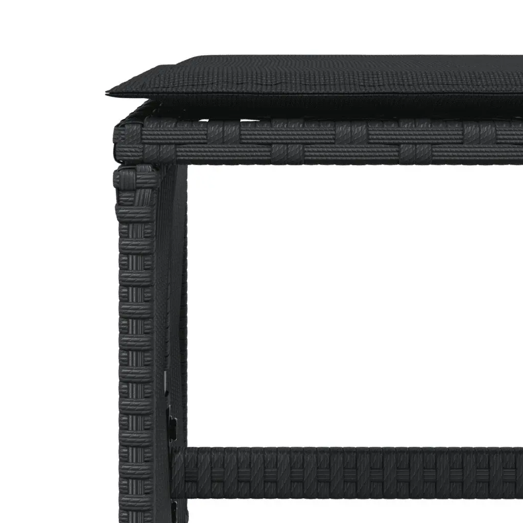 Garden Dining Set 11 Piece Outdoor Furniture Black PE Rattan Table Chairs