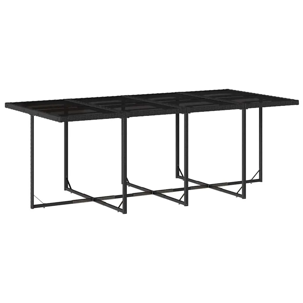 Outdoor Dining Set 13 Piece Black Rattan