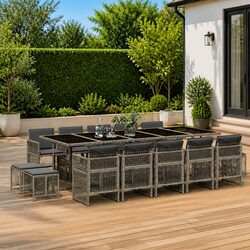 Compact and Chic 15 Piece Garden Dining Set