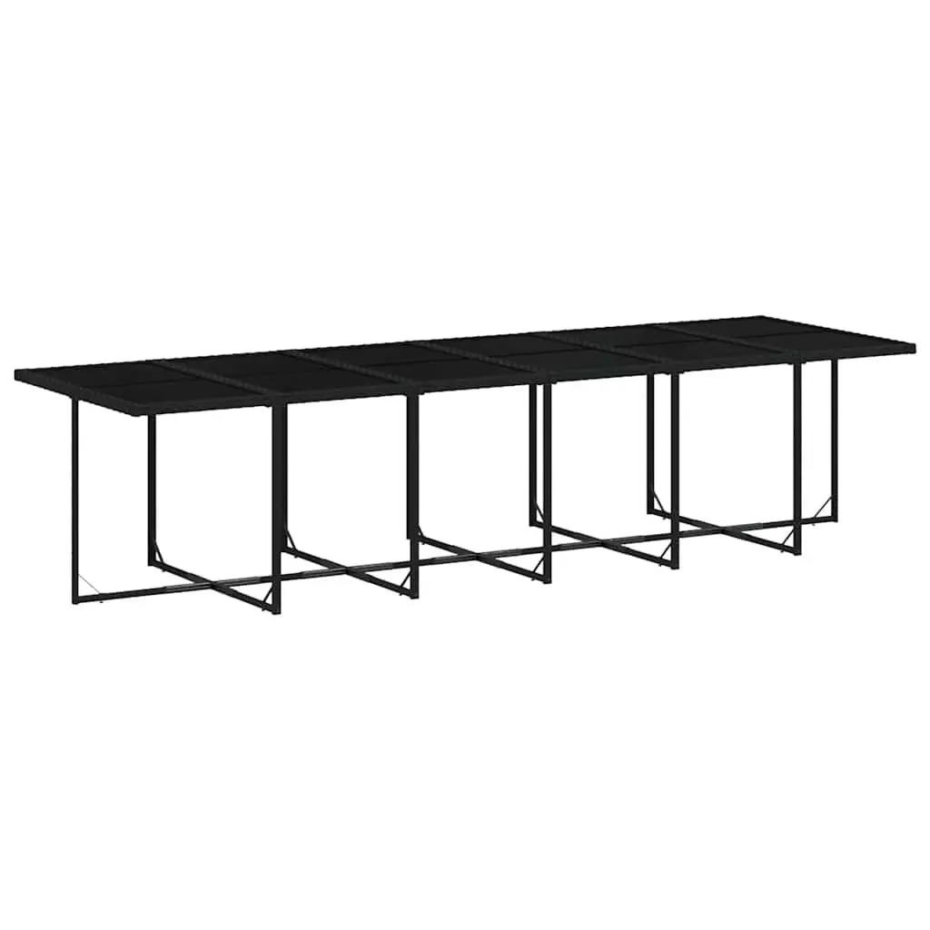17 Piece Outdoor Garden Dining Set PE Rattan Chairs Table Cushions Black