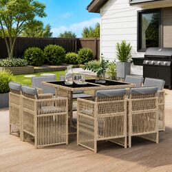 Comfortable and Inviting 9 Piece Outdoor Dining Set