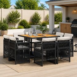 Compact & Stylish 9 Piece Outdoor Dining Set