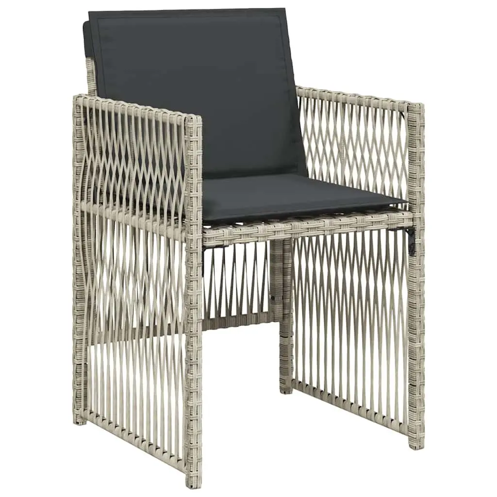 Garden Dining Set 11 Piece Outdoor Furniture Grey Poly Rattan Patio Chairs Table