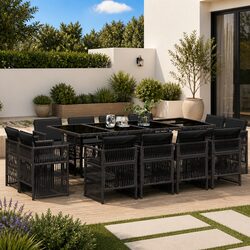 13-Piece Space-Saving Outdoor Dining Set
