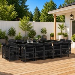 Compact and Stylish 15 Piece Outdoor Dining Set