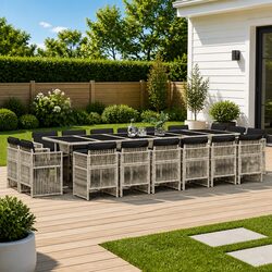 Compact 17 Piece Outdoor Dining Set with Modern Design