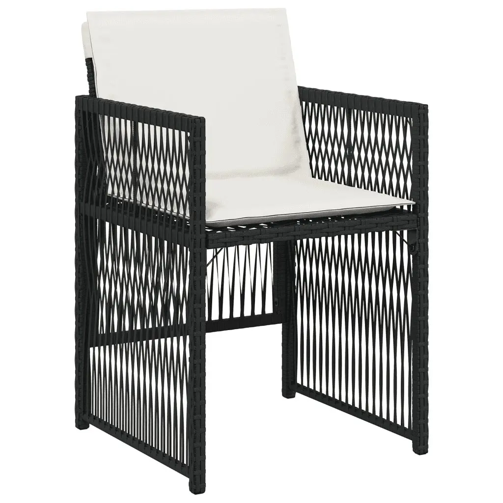 Garden Dining Set 17 Piece Outdoor Furniture Black Poly Rattan Chairs Table