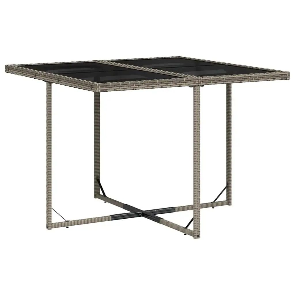 5 Piece Outdoor Dining Set Grey Poly Rattan Chairs Table Patio Garden Furniture