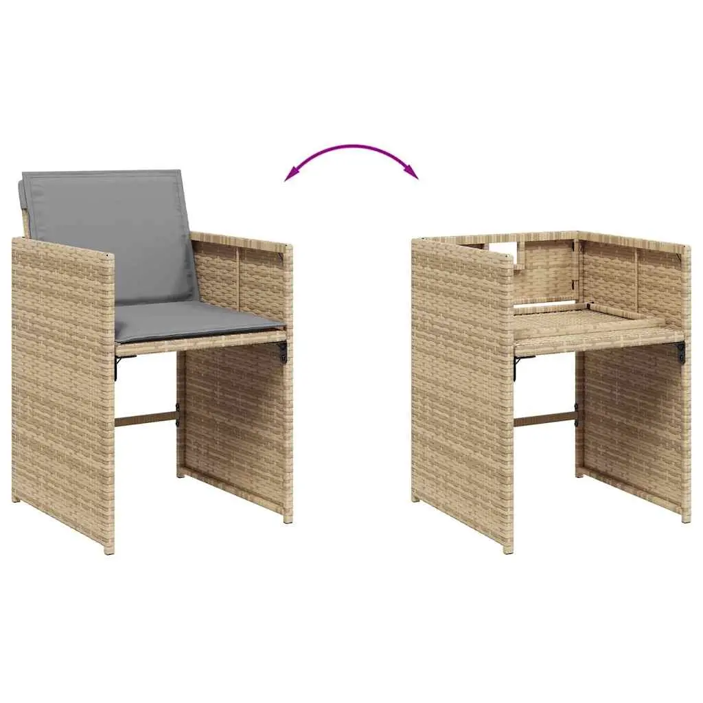 5 Piece Durable Beige Outdoor Dining Set with Cushions