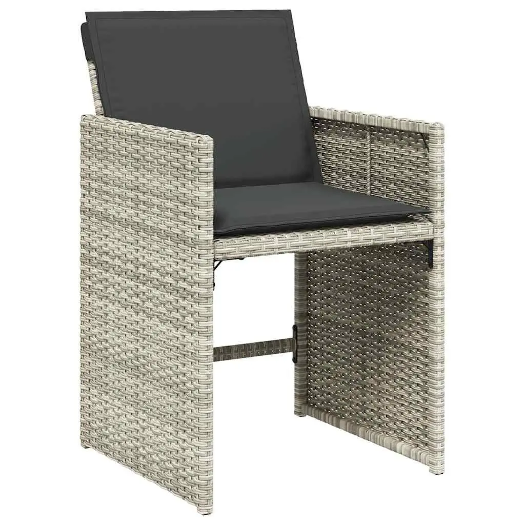 7 Piece Garden Dining Set Grey PE Rattan Cushions Outdoor Patio Furniture