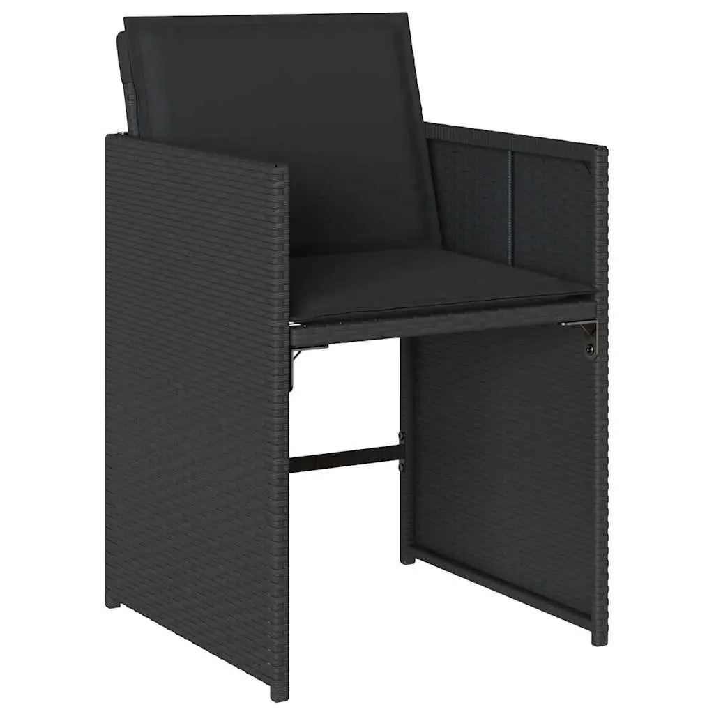Garden Dining Set 9 Piece Outdoor Furniture Table Chairs with Cushions Black