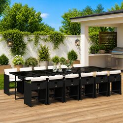 Concise Design Features of a 13-Piece Outdoor Dining Set